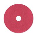 Buffing Floor Pads, 20" Diameter, Red, 5/Carton