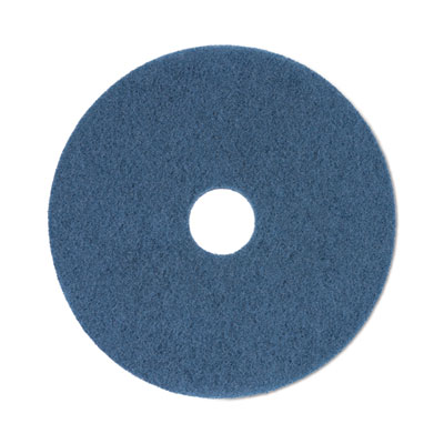 Scrubbing Floor Pads, 20" Diameter, Blue, 5/Carton