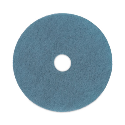 Burnishing Floor Pads, 20" Diameter, Aqua, 5/Carton