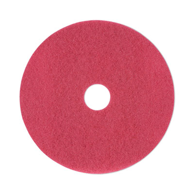 Buffing Floor Pads, 19" Diameter, Red, 5/Carton