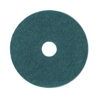 Heavy-Duty Scrubbing Floor Pads, 19" Diameter, Green, 5/Carton