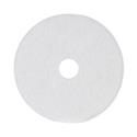 Polishing Floor Pads, 18" Diameter, White, 5/Carton