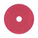 Buffing Floor Pads, 18" Diameter, Red, 5/Carton