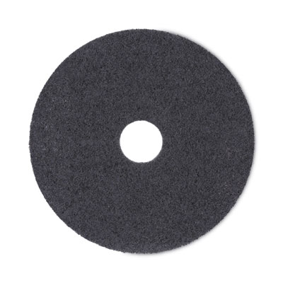 High Performance Stripping Floor Pads, 17" Diameter, Black, 5/Carton