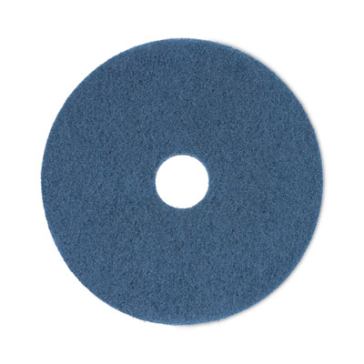 Scrubbing Floor Pads, 17" Diameter, Blue, 5/Carton