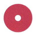 Buffing Floor Pads, 15" Diameter, Red, 5/Carton