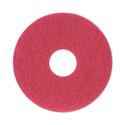 Buffing Floor Pads, 12" Diameter, Red, 5/Carton