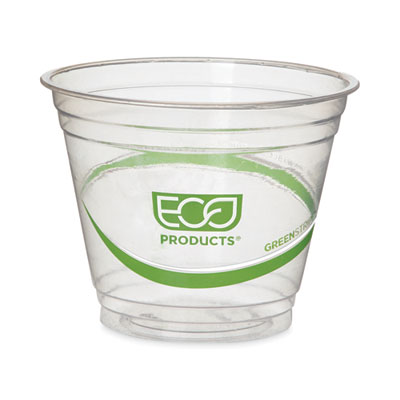 GreenStripe Renewable and Compostable Cold Cups, 9 oz, Plastic, Clear, 50/Pack, 20 Packs/Carton