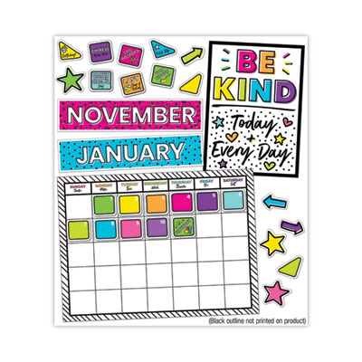 Calendar Bulletin Board Sets, 129-Piece Set, Kind Vibes, 23" x 17", Multicolor