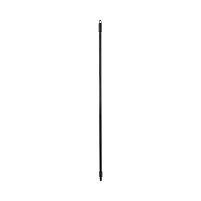 Fiberglass Broom Handle, Nylon Plastic Threaded End, 1" dia x 60", Black