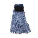 Mop Head, Loop-End, Cotton With Scrub Pad, Medium, 12/Carton