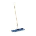 Dry Mopping Kit, 24 x 5 Blue Synthetic Head, 60" Natural Wood/Metal Handle