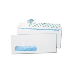 Redi-Strip Security Tinted Envelope, Address Window, #10, Commercial Flap, Redi-Strip Closure, 4.13 x 9.5, White, 500/Box