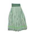 Microfiber Looped-End Wet Mop Head, Large, Green, 12/Carton