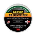 Scotch 35 Vinyl Electrical Color Coding Tape, 3" Core, 0.75" x 66 ft, Green