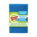 Non-Scratch Scour Pads, Size 3 x 6, Blue, 10/Carton