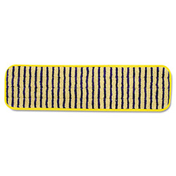 Microfiber Scrubber Pad, Vertical Polyprolene Stripes, 18", Yellow, 6/Carton