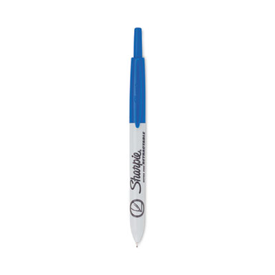 Retractable Permanent Marker, Extra-Fine Needle Tip, Blue