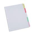 Deluxe Write-On/Erasable Tab Index, 5-Tab, 11 x 8.5, White, Assorted Tabs, 1 Set