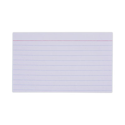 Ruled Index Cards, 3 x 5, White, 100/Pack