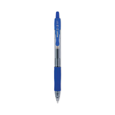 G2 Premium Gel Pen, Retractable, Fine 0.7 mm, Blue Ink, Smoke/Blue Barrel, 12/Pack