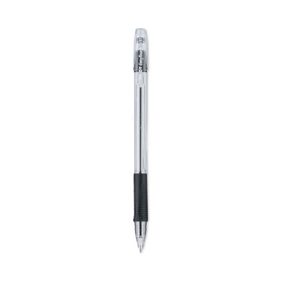 EasyTouch Ballpoint Pen, Stick, Fine 0.7 mm, Black Ink, Clear/Black Barrel, Dozen