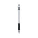 EasyTouch Ballpoint Pen, Stick, Fine 0.7 mm, Black Ink, Clear/Black Barrel, Dozen