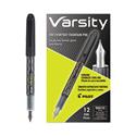 Varsity Fountain Pen, Medium 1 mm, Black Ink, Clear/Black Barrel