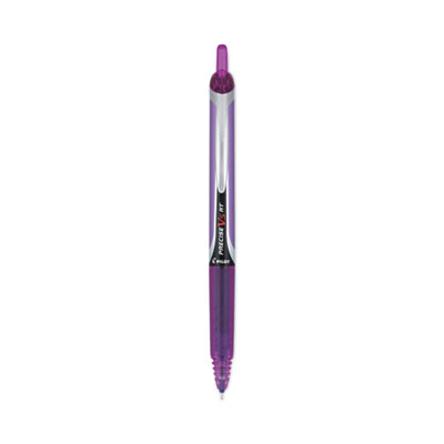 Precise V5RT Roller Ball Pen, Retractable, Extra-Fine 0.5 mm, Purple Ink, Purple Barrel