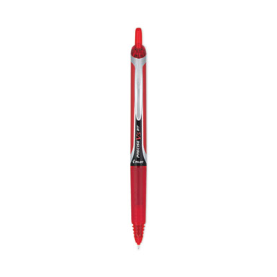 Precise V5RT Roller Ball Pen, Retractable, Extra-Fine 0.5 mm, Red Ink, Red Barrel