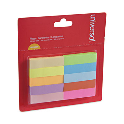 Self-Stick Page Tabs, 0.5" x 1.75", Assorted Colors, 500/Pack