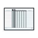 Employee In/Out Board System, 15-Person Tracking, 24" x 18", White/Gray Surface, Black Aluminum Frame