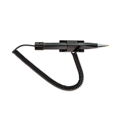 Wedgy Secure Antimicrobial Ballpoint Counter Pen, Fine 0.5 mm, Black Ink, Black Barrel