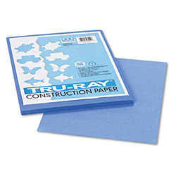 Tru-Ray Construction Paper, 76 lb Text Weight, 9 x 12, Blue, 50/Pack