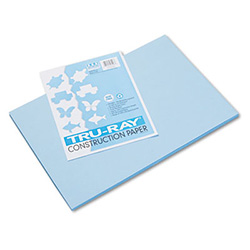 Tru-Ray Construction Paper, 76 lb Text Weight, 12 x 18, Sky Blue, 50/Pack