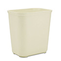 Fiberglass Wastebasket, 7 gal, Fiberglass, Beige