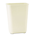 Fiberglass Wastebasket, 10 gal, Fiberglass, Beige