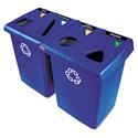 Glutton Recycling Station, Four-Stream, 92 Gal, Blue