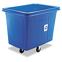 Recycling Cube Truck, 120 gal, 500 lb Capacity, Polyethylene, Blue