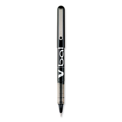 VBall Liquid Ink Roller Ball Pen, Stick, Extra-Fine 0.5 mm, Black Ink, Black/Clear Barrel, Dozen