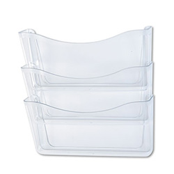 Unbreakable Wall Files, 3 Sections, A4/Letter Size, 13.75" x 3.13" x 29.38", Clear