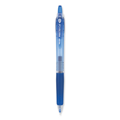 Precise Gel BeGreen Gel Pen, Retractable, Fine 0.7 mm, Blue Ink, Translucent Blue Barrel, Dozen