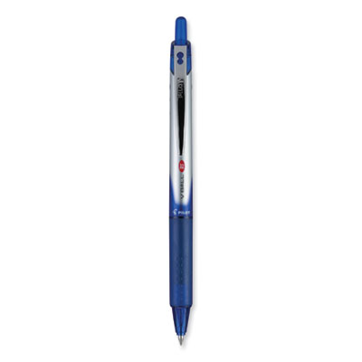 VBall RT Liquid Ink Rollerball Pen, Retractable, Fine 0.7 mm, Blue Ink, Blue/White Barrel