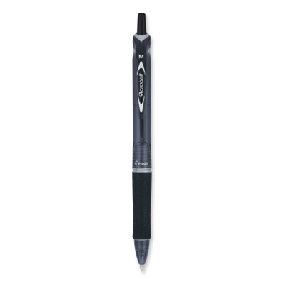 Acroball Colors Advanced Ink Hybrid Gel Pen, Retractable, Medium 1 mm, Black Ink, Smoke/Black Barrel