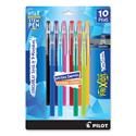 FriXion ColorSticks Erasable Gel Pen, Stick, Fine 0.7 mm, Assorted Ink and Barrel Colors, 10/Pack