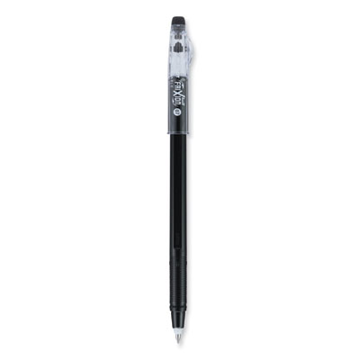 FriXion ColorSticks Erasable Gel Pen, Clipless Stick, Fine 0.7 mm, Black Ink, Black Barrel, Dozen