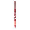 VBall Liquid Ink Roller Ball Pen, Stick, Extra-Fine 0.5 mm, Red Ink, Red/Clear Barrel, Dozen