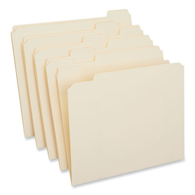 Double-Ply Top Tab Manila File Folders, 1/5-Cut Tabs: Assorted, Letter Size, 0.75" Expansion, Manila, 100/Box