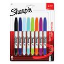 Twin-Tip Permanent Marker, Extra-Fine/Fine Bullet Tips, Assorted Colors, 8/Set