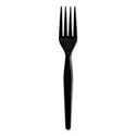 Heavyweight Wrapped Polystyrene Cutlery, Fork, Black, 1,000/Carton